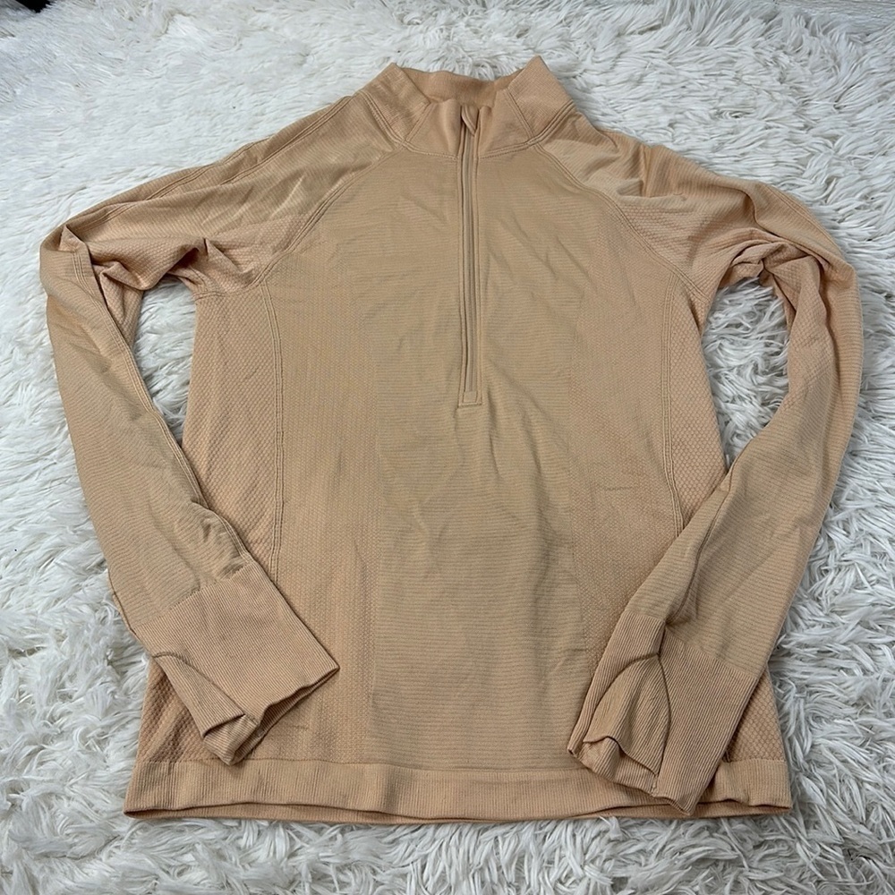Lululemon For the Chill of It 1/2 Zip Ivory Peach